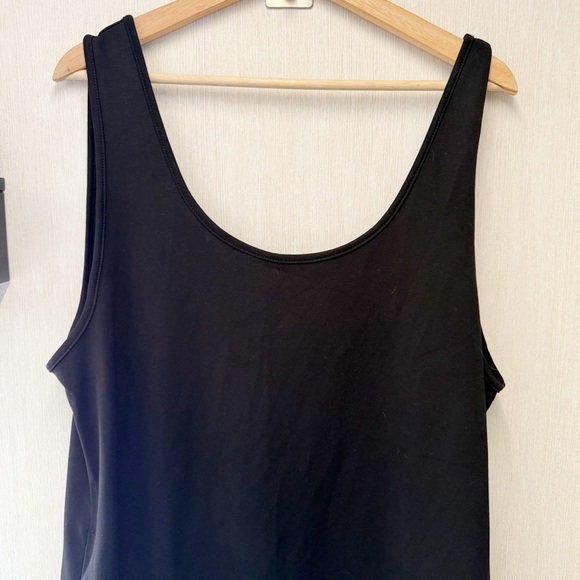 NWT Halara Black Sleeveless Midi Dress Plunge Back, Size XL - Picture 3 of 10